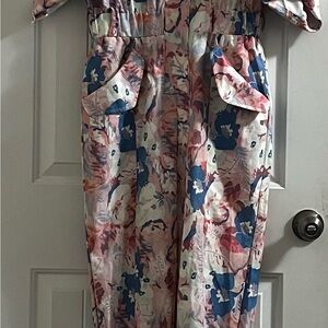 Lena Floral Jumpsuit - Pink and Blue